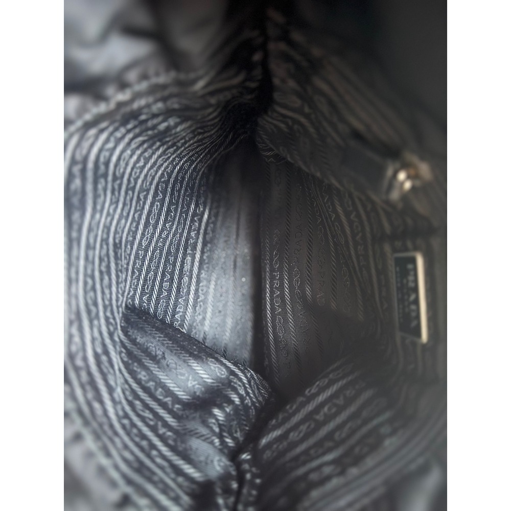 Prada Vintage Black Tessuto‎ Nylon Triangle Logo Crossbody Messenger sling Bag - Picture 6 of 15